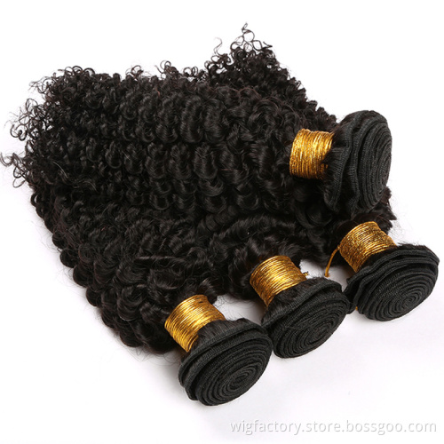 in stock mongolian kinky curly hair, natural color kinky curly hair with closure wholesale  custom logo,100% human hair bundles